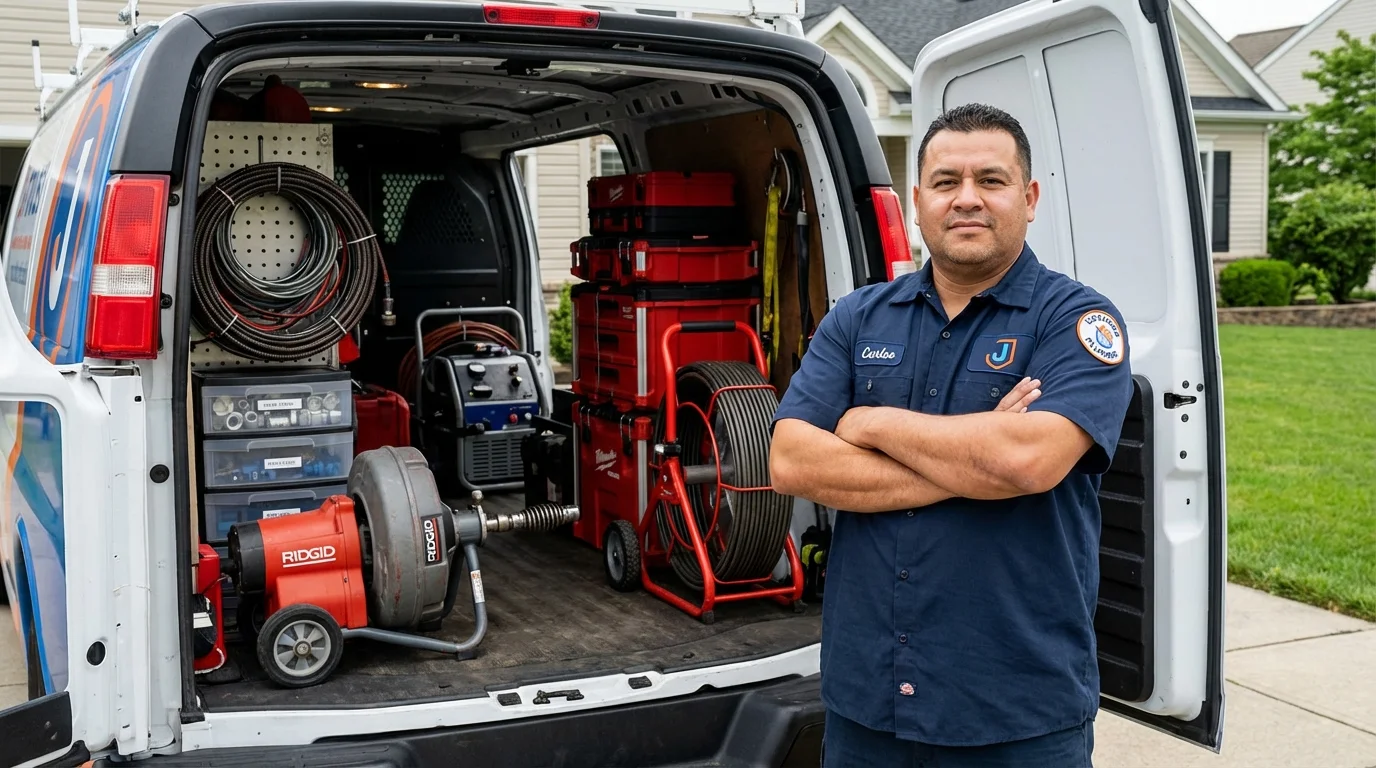 Professional drain cleaning equipment and Johns Plumbing LLC plumber in Shoshone